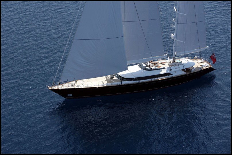 Cruising Under Sail: Yacht PARSIFAL III's From Above Aspect Pictured