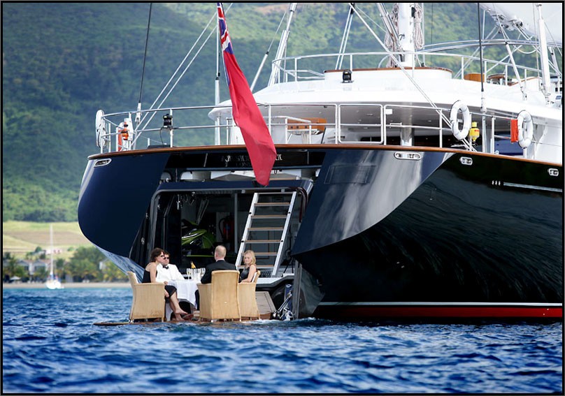 Eating/dining Upon Swimming Deck Aboard Yacht PARSIFAL III