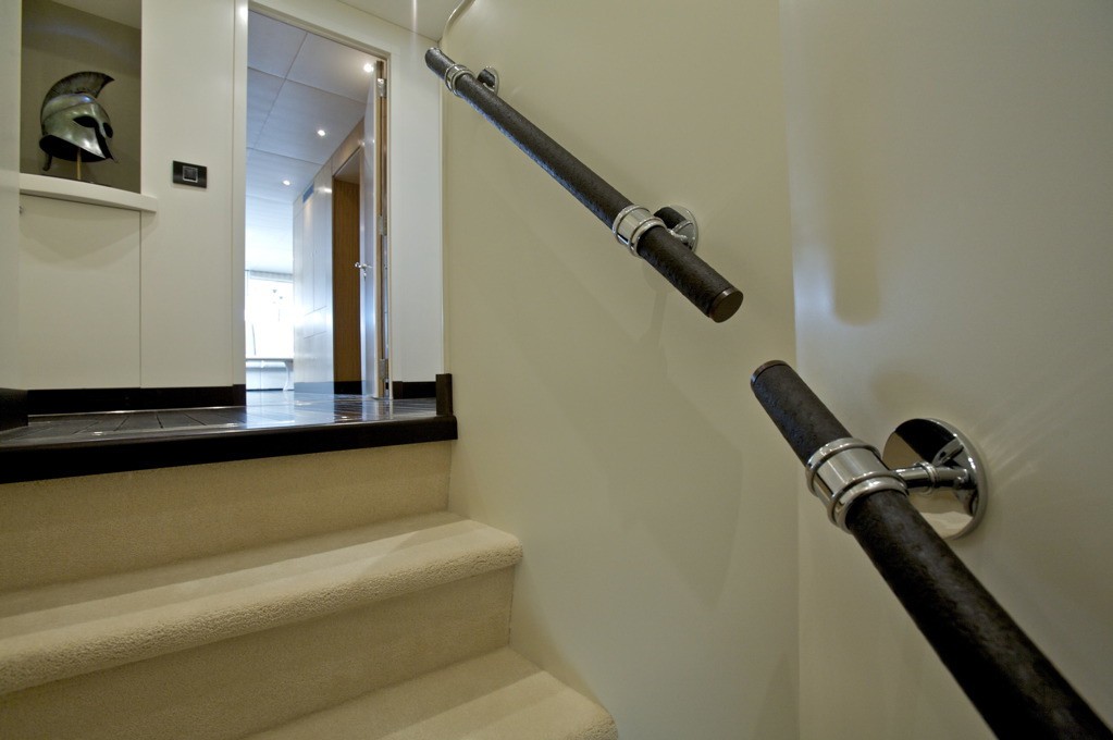 Stairway Close Up On Yacht ACHILLES