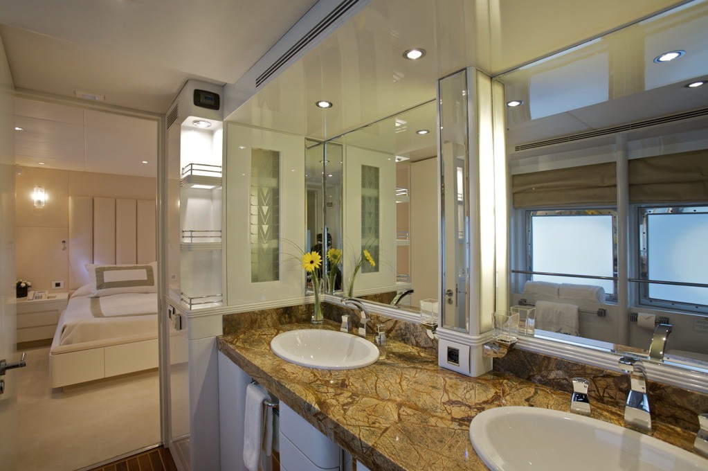 Main Master Cabin Bathroom Aboard Yacht ACHILLES