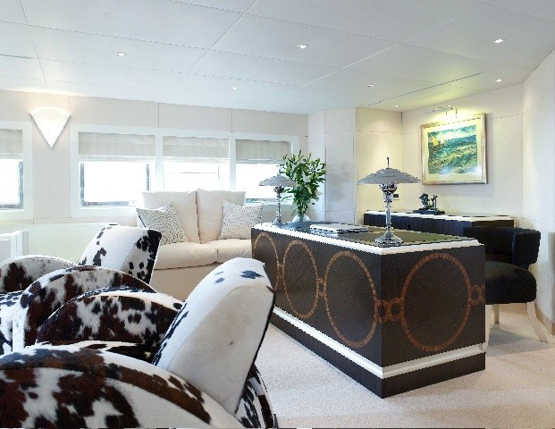 Work Desk In Premier Saloon On Board Yacht ACHILLES