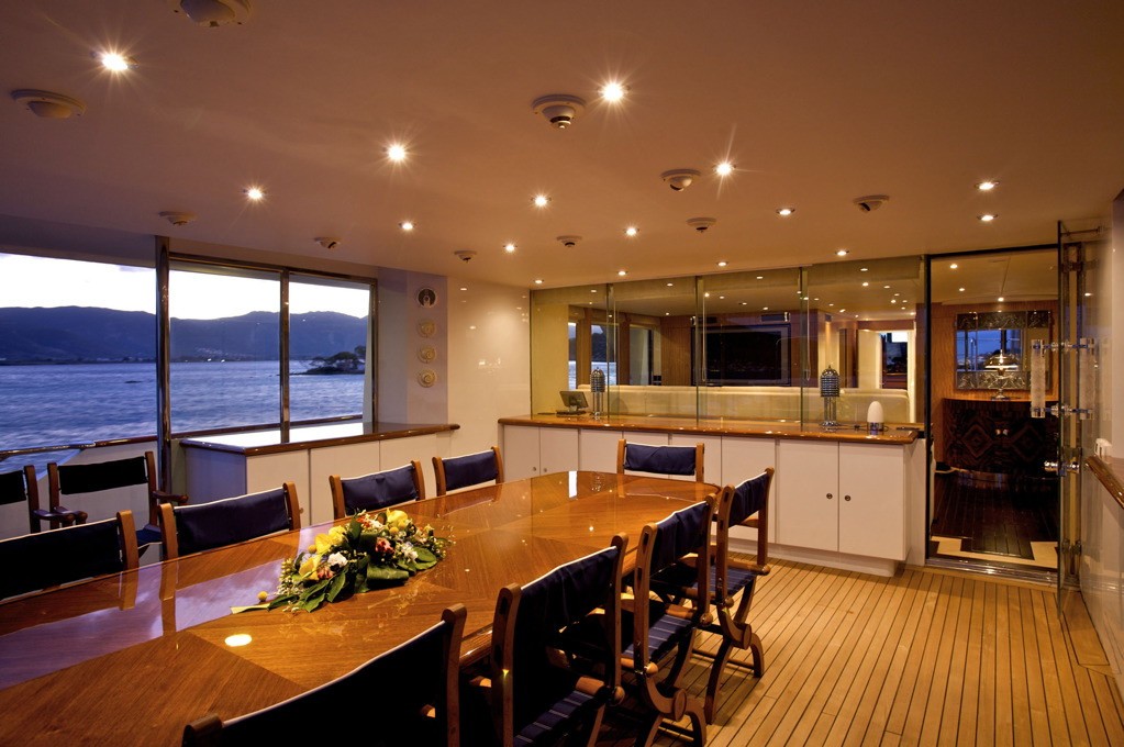 Eating/dining Zone On Board Yacht ACHILLES