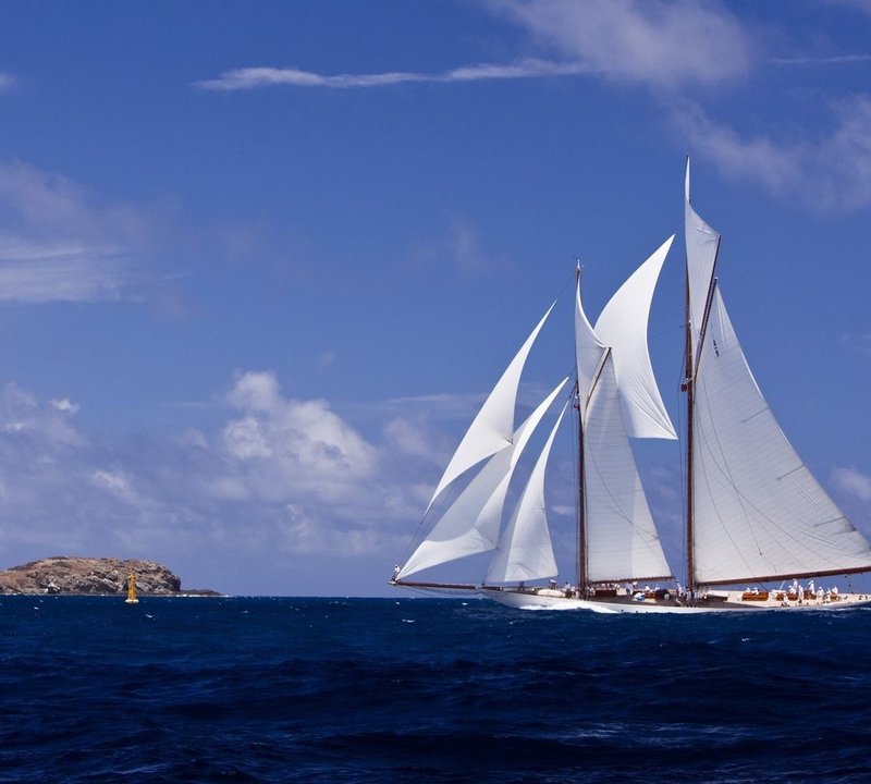 With Full Sail On Board Yacht ELENA