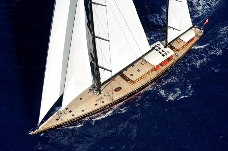 From Above Aspect On Board Yacht MARIE