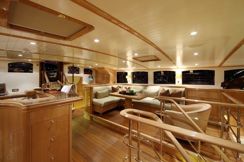 Portside Of Deck House Aboard Yacht MARIE