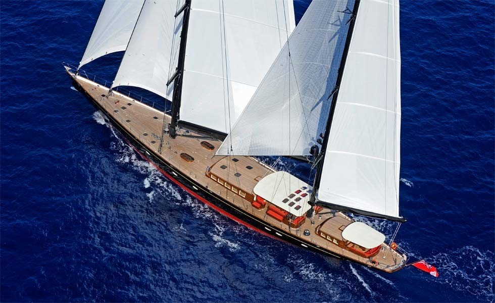 From Above Aspect On Board Yacht MARIE