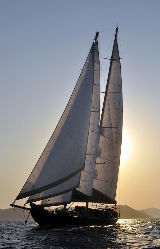 Sunset Dusk On Board Yacht REGINA