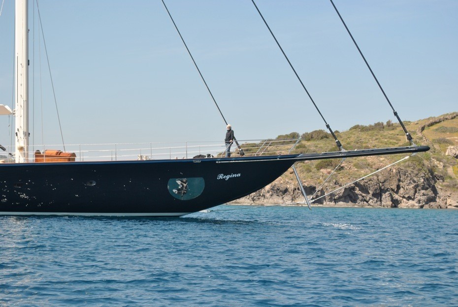 Ship's Bow On Board Yacht REGINA