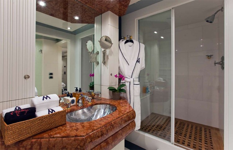 Lower Double Sized Guest's Bath On Board Yacht DIAMOND A