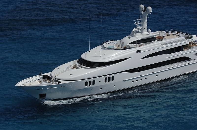 From Above Aspect On Board Yacht DIAMOND A