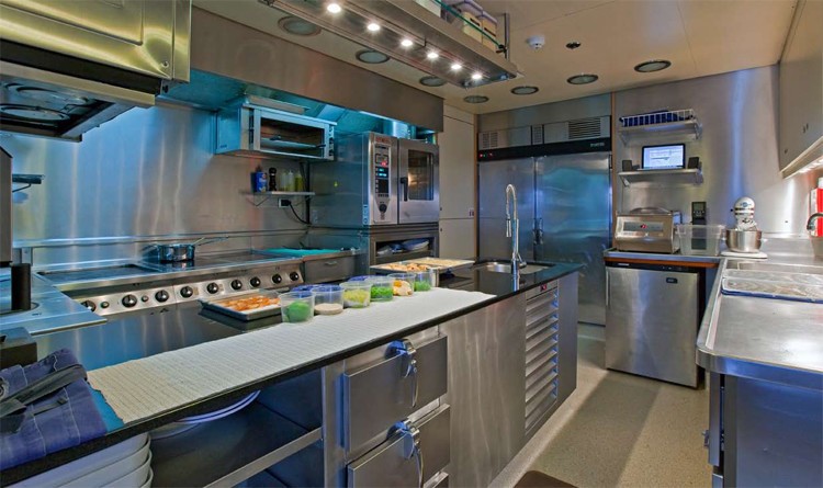 Ship's Galley On Board Yacht DIAMOND A