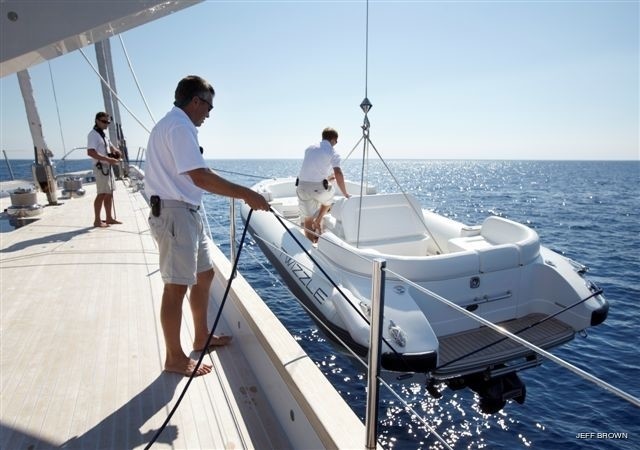Ship's Tender Launch On Board Yacht TWIZZLE