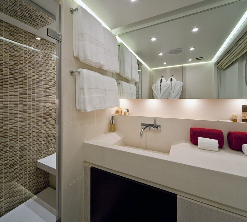 Showering: Yacht BARAKA's Main Master Bath Photograph
