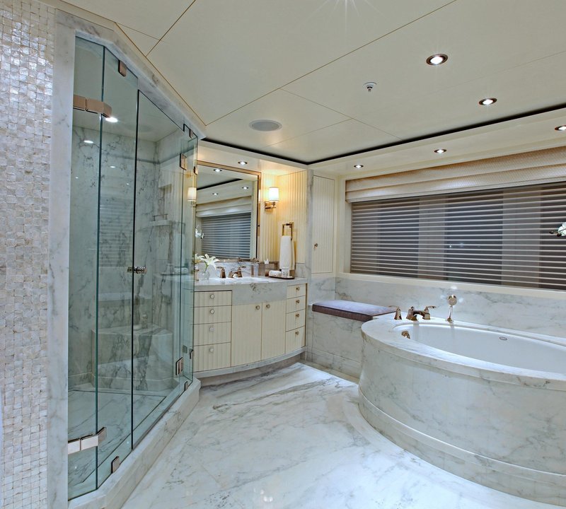 Hers: Yacht CARPE DIEM's Main Master Bath Pictured