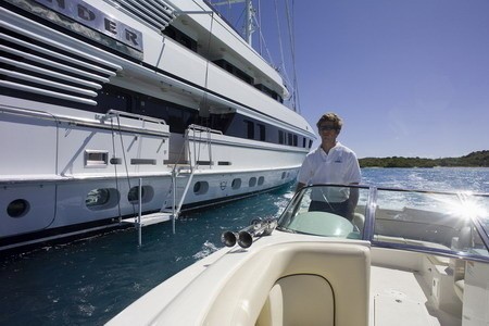 Ship's Tender With Passerella Aboard Yacht FAM