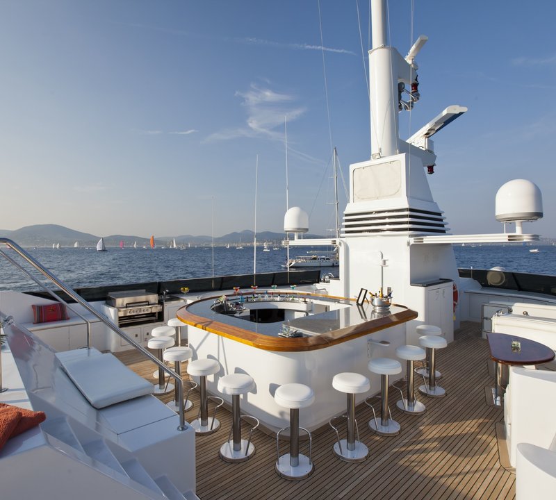 Sun Deck: Yacht FAM's External Drinks Bar Pictured