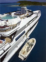 Ship's Tender Alongside On Yacht FAM