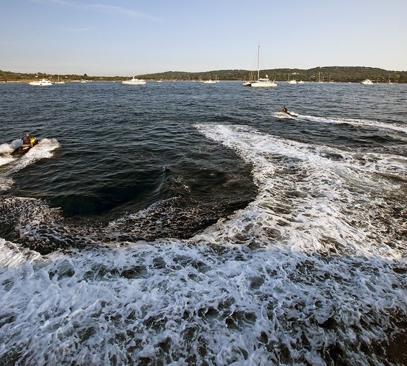 Jetski Skiing On Board Yacht FAM