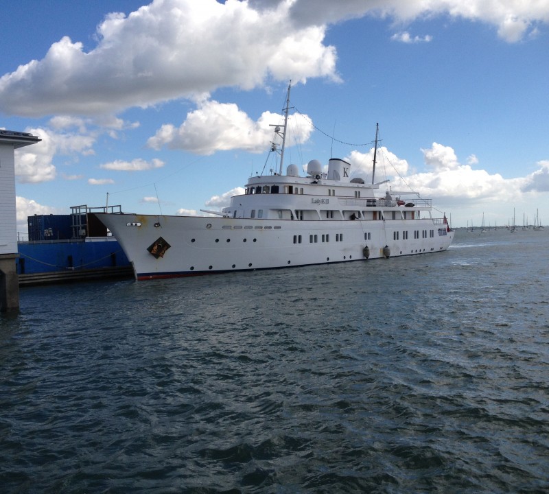 58m charter yacht Lady K II at Solent Refit