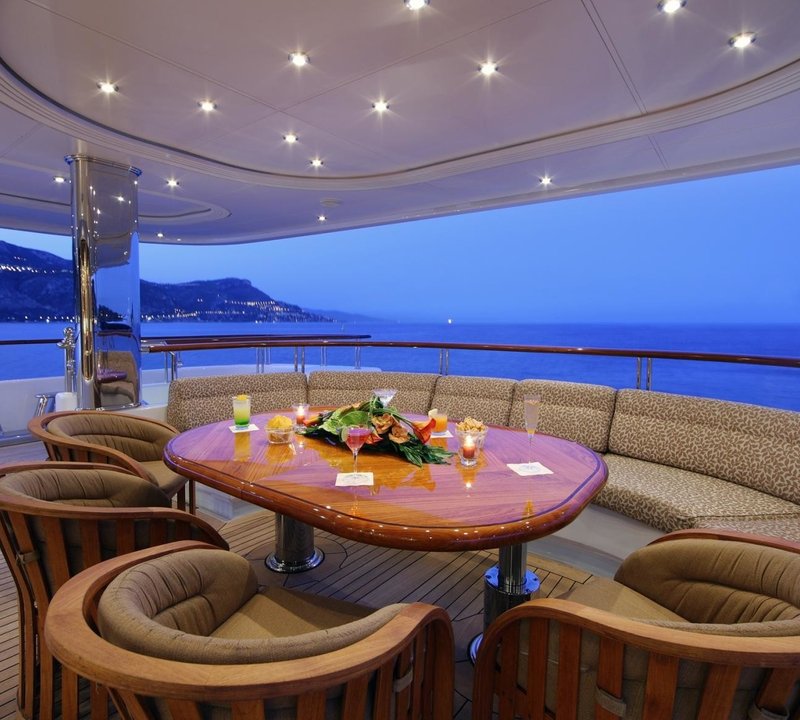 Evening: Yacht CAPRI's External Sitting Pictured
