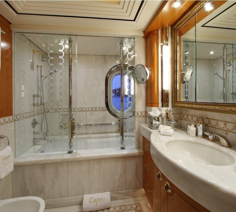 First Guest's Bath Aboard Yacht CAPRI