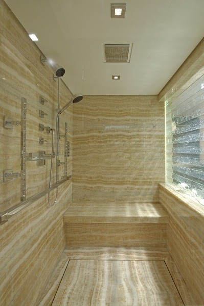 Showering Area On Board Yacht HUNTRESS