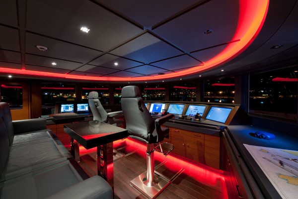Wheel House Lighting On Yacht HUNTRESS