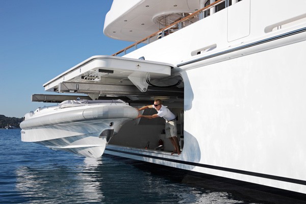 Ship's Tender Launching Aboard Yacht HUNTRESS