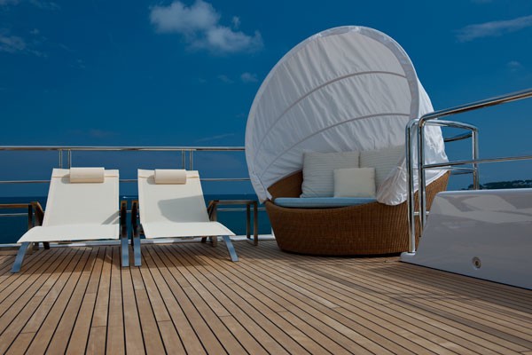 Fly-bridge Sitting On Yacht HUNTRESS