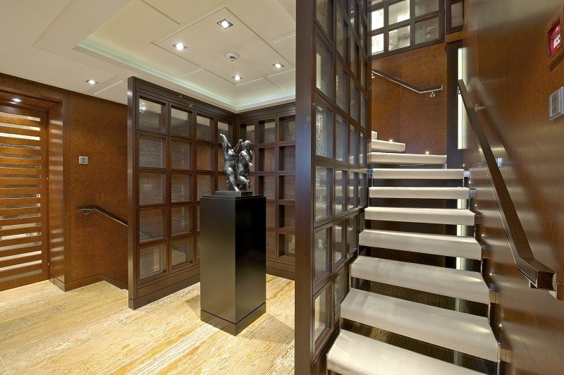Lobby Stairway Aboard Yacht HUNTRESS