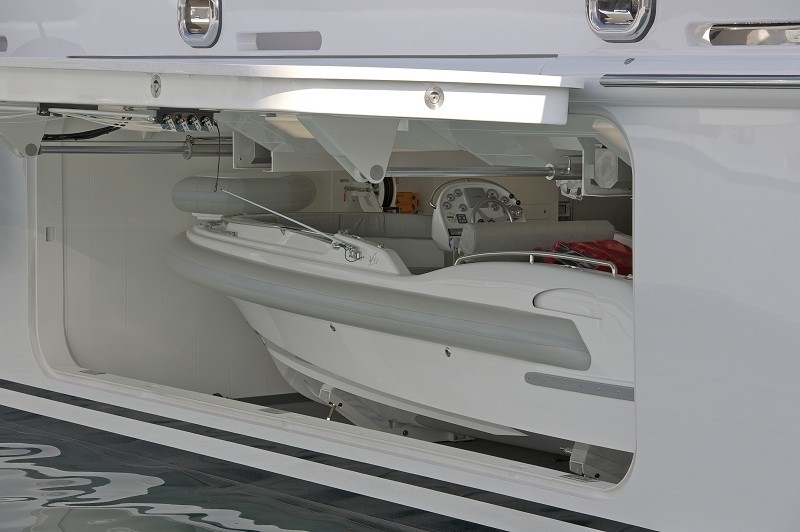 Ship's Tender Storage On Yacht HUNTRESS