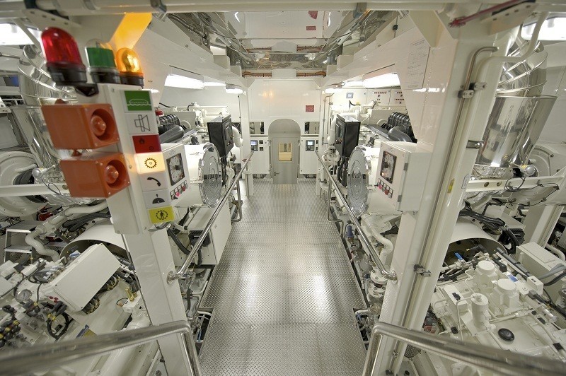 Engine Area On Yacht HUNTRESS