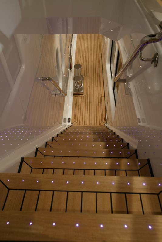Deck Stairway On Yacht HUNTRESS