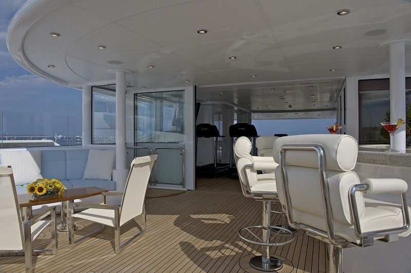 Gymnasium With Outside Sitting Aboard Yacht HUNTRESS