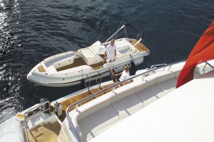 Ship's Tender Alongside On Board Yacht APOGEE