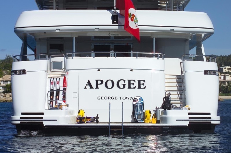 Swimming Landing: Yacht APOGEE's Aft Photograph