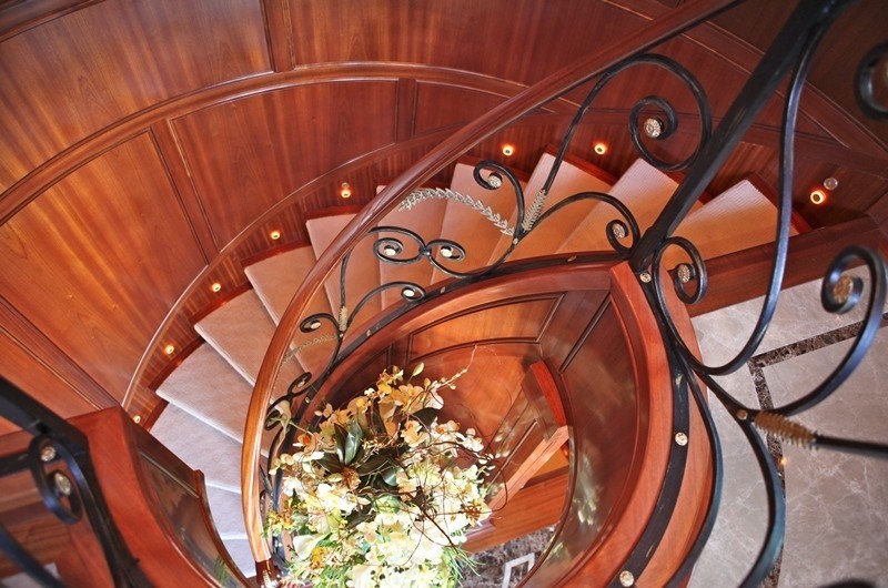 Grand Stairway To Lobby Aboard Yacht APOGEE
