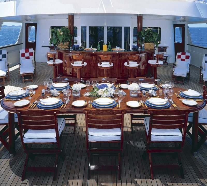External Eating/dining Aboard Yacht VIRGINIAN