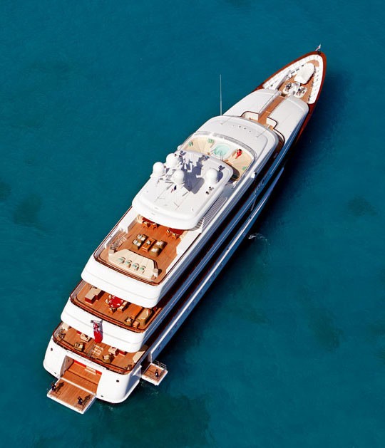From Above Aspect On Yacht LADY BRITT
