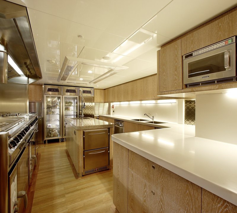 Ship's Galley Aboard Yacht SYCARA V