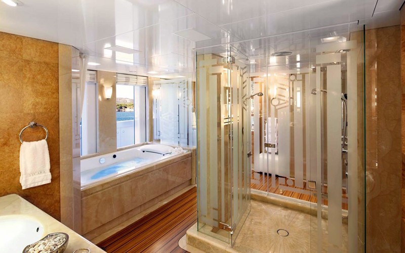 Main Master Bath And Shower On Yacht SYCARA V