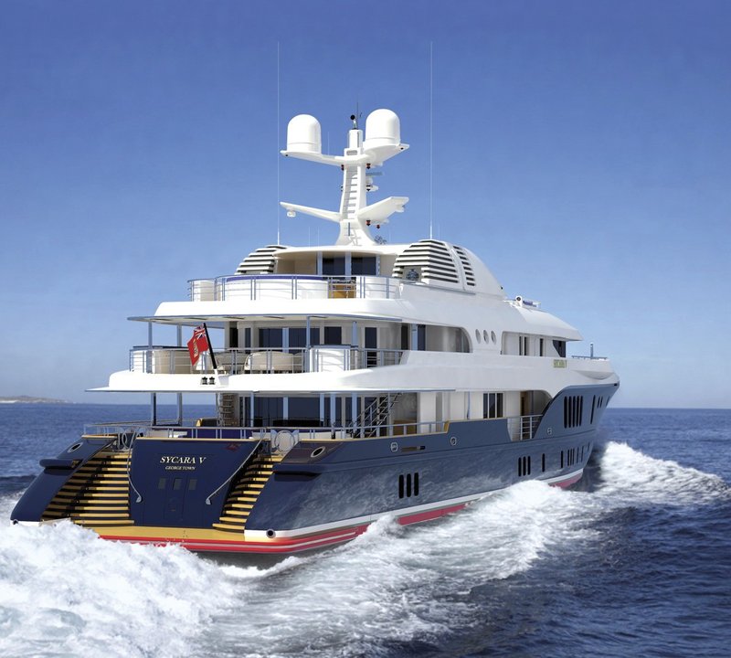 Aft: Yacht SYCARA V's Cruising Pictured