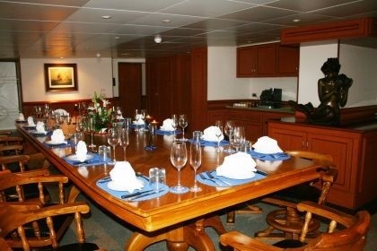 Eating/dining Aboard Yacht SARSEN
