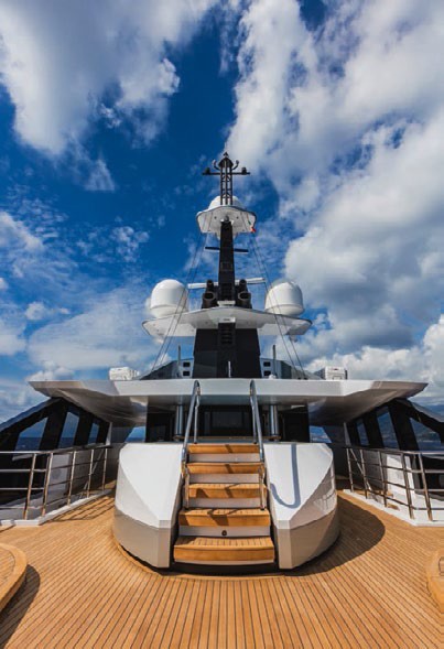 Sun Deck Swimming Pool On Board Yacht SUERTE