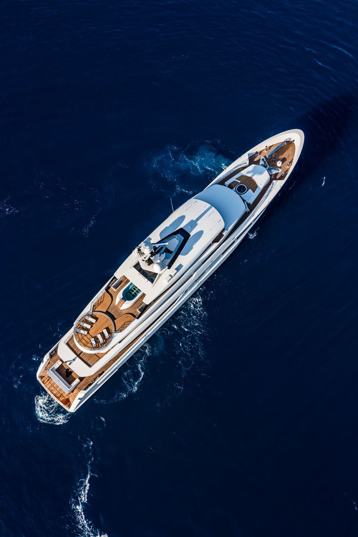 From Above Aspect On Board Yacht SUERTE