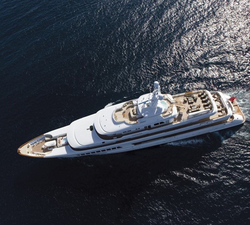 From Above Aspect Aboard Yacht UTOPIA
