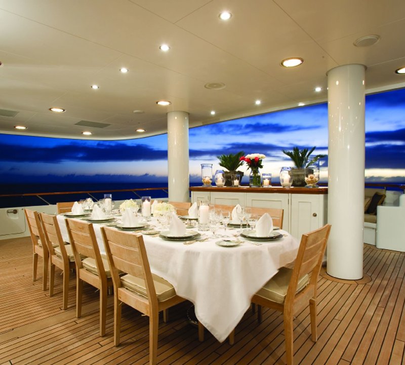 Outdoor Eating/dining On Board Yacht UTOPIA