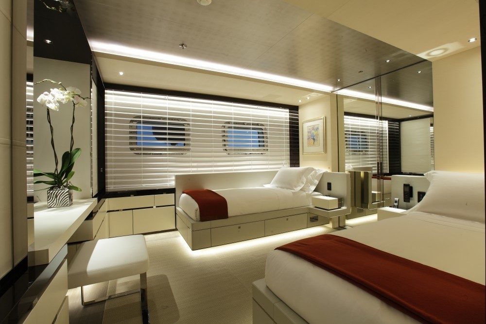 A Different Aspect Of A Twin Bed Stateroom On Board Yacht GRACE E
