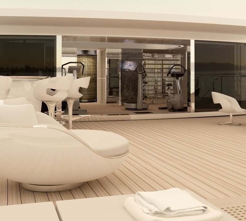 The Gym Opening Out To The External On Board Yacht GRACE E