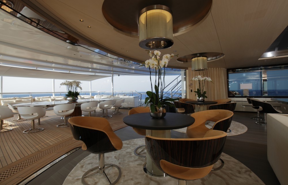 Extra Sitting Upon The Premier Deck On Board Yacht GRACE E